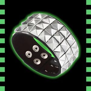 Black Spiked Cuff Bracelet